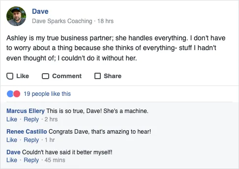 Screenshot: Dave, on working with Ashley
